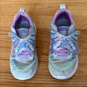 Skechers Kids' Sneakers - Purple and Blue butterfly Velcro